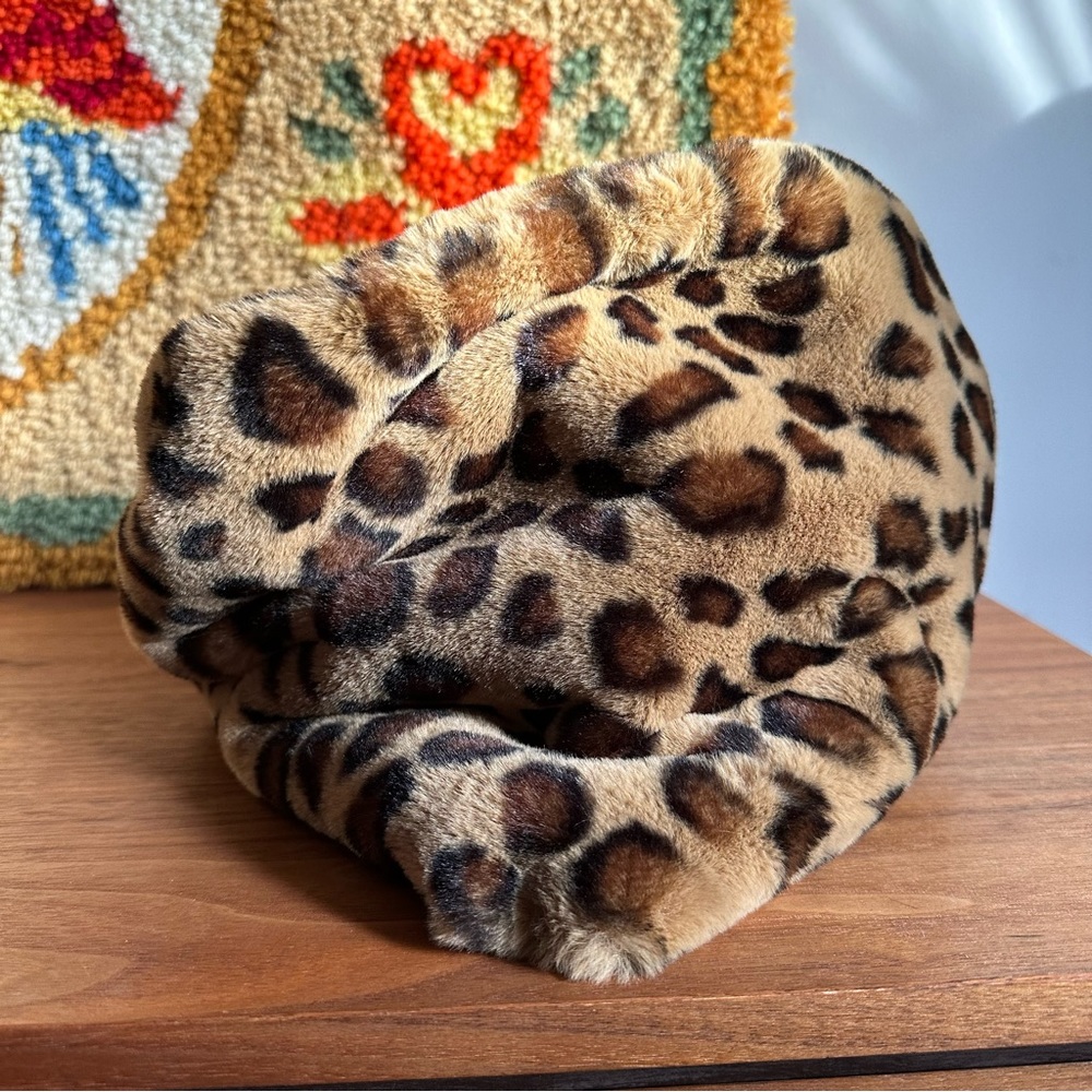 Rachel Roy Faux Cheetah Print Infinity Neck Warmer